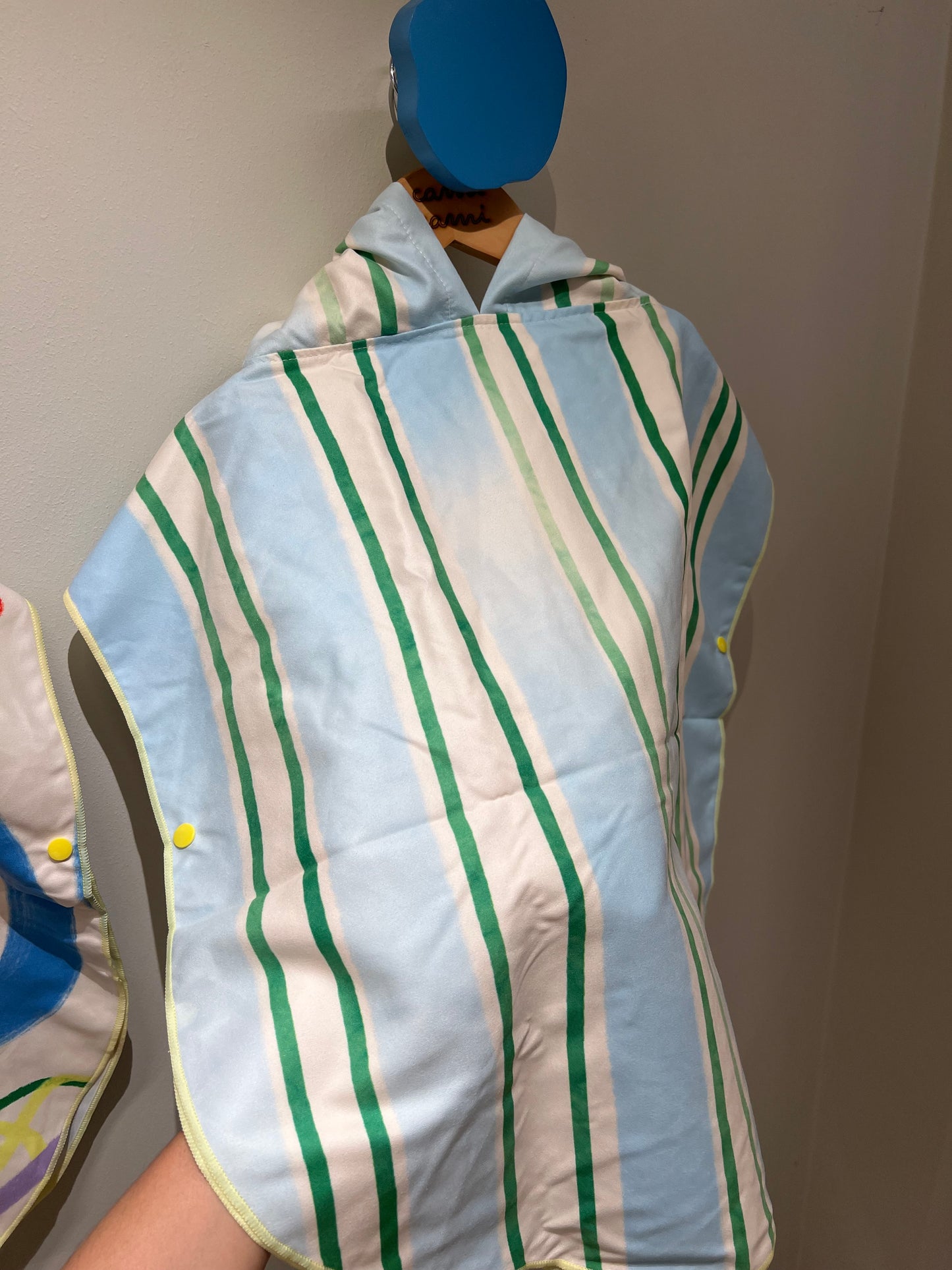 Blue Green Strokes Poncho