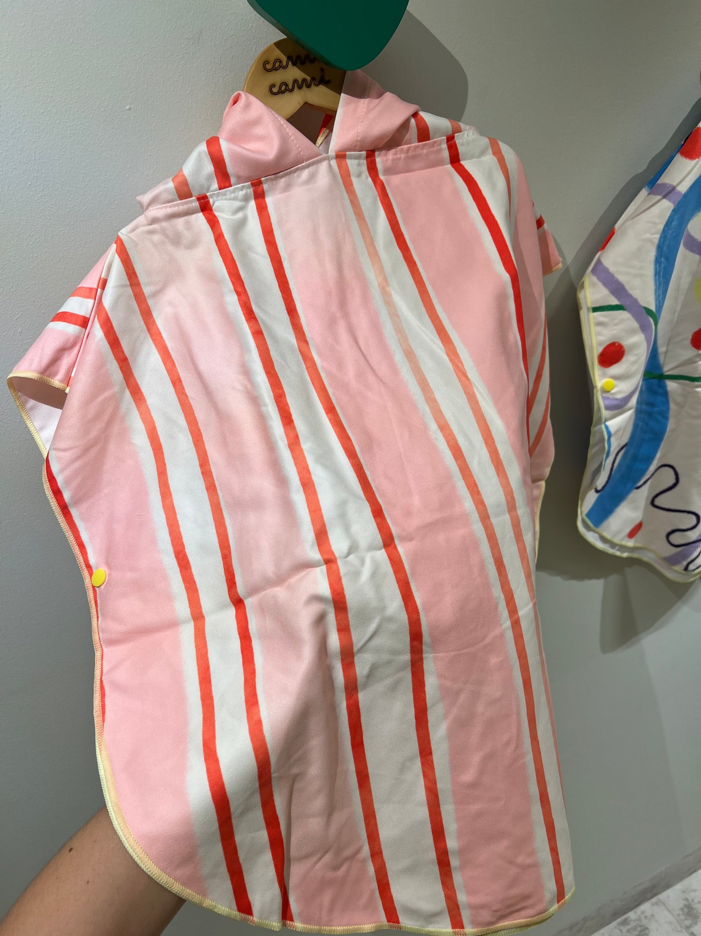 Pink Red Strokes Poncho