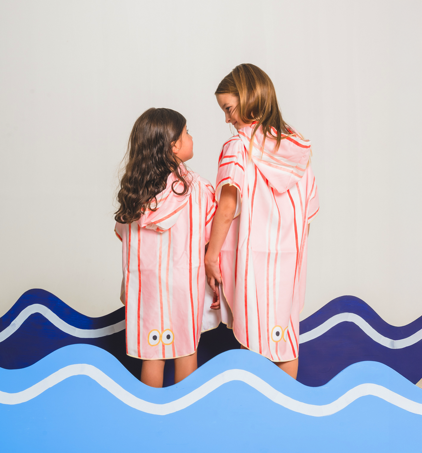 Pink Red Strokes Poncho