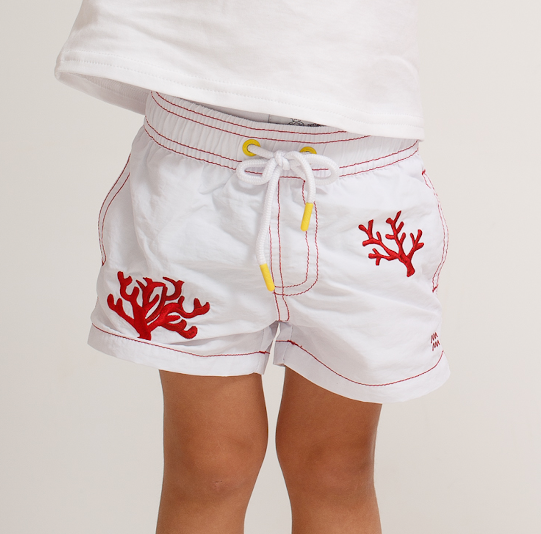 Coral White Swimsuit Boys