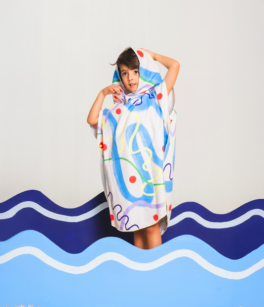 Multi Scribbles Poncho