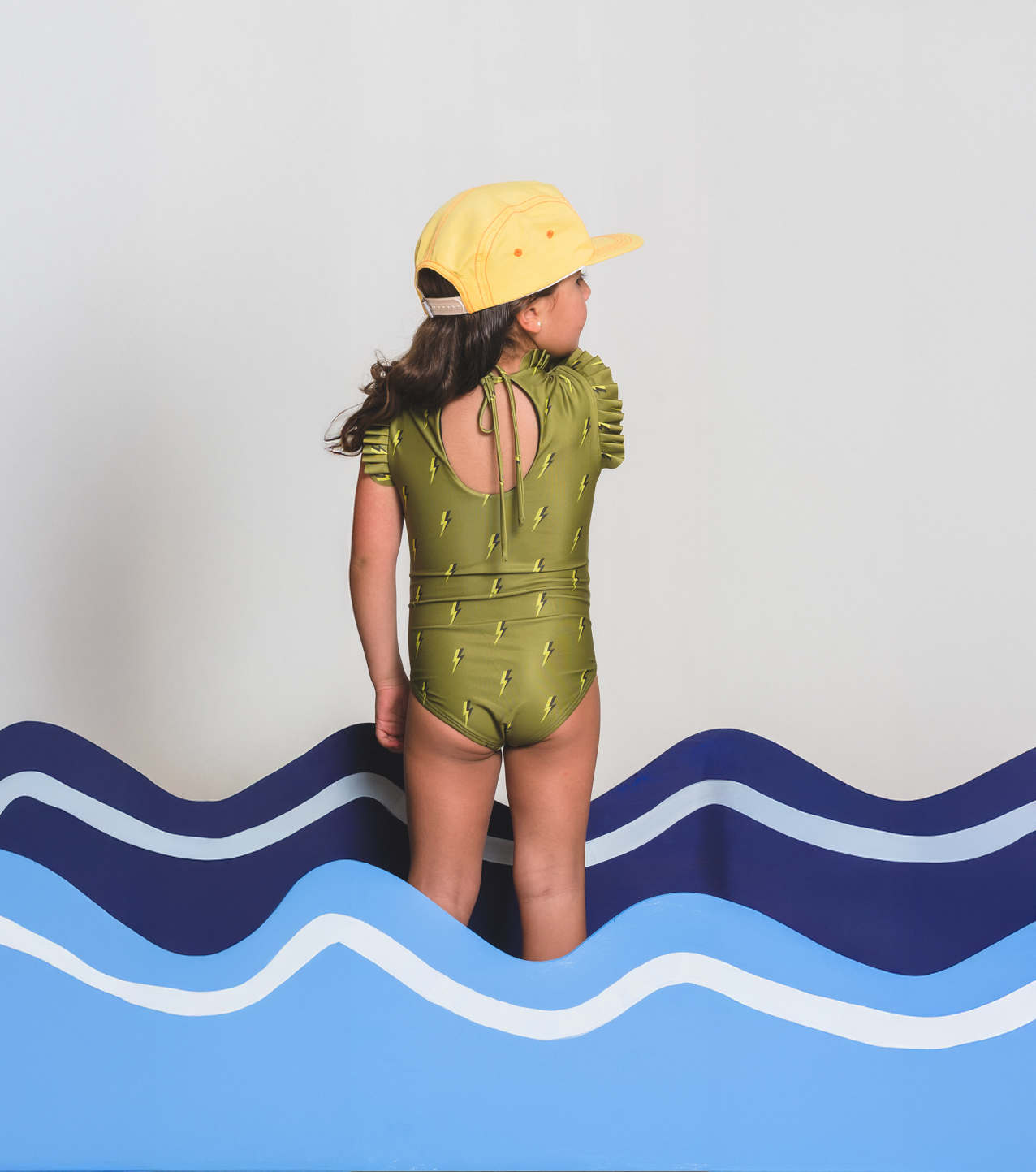 Bolt Green Swimsuit Girls