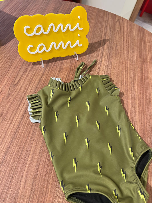 Bolt Green Swimsuit Girls