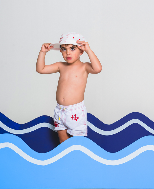 Coral White Swimsuit Boys