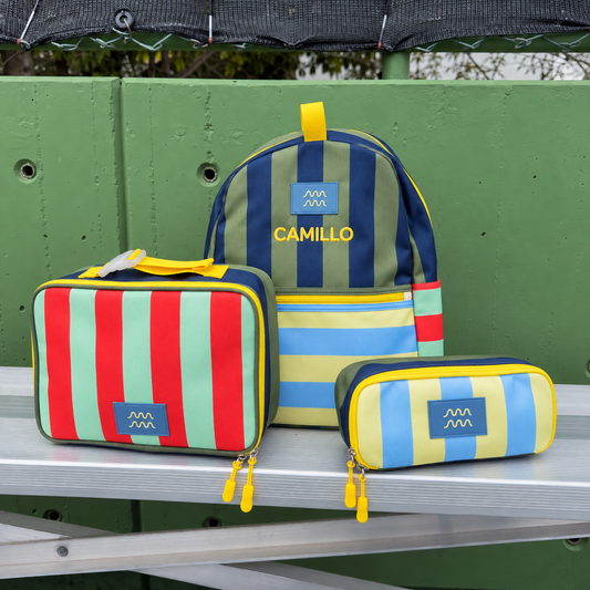Boys Striped Backpack Set