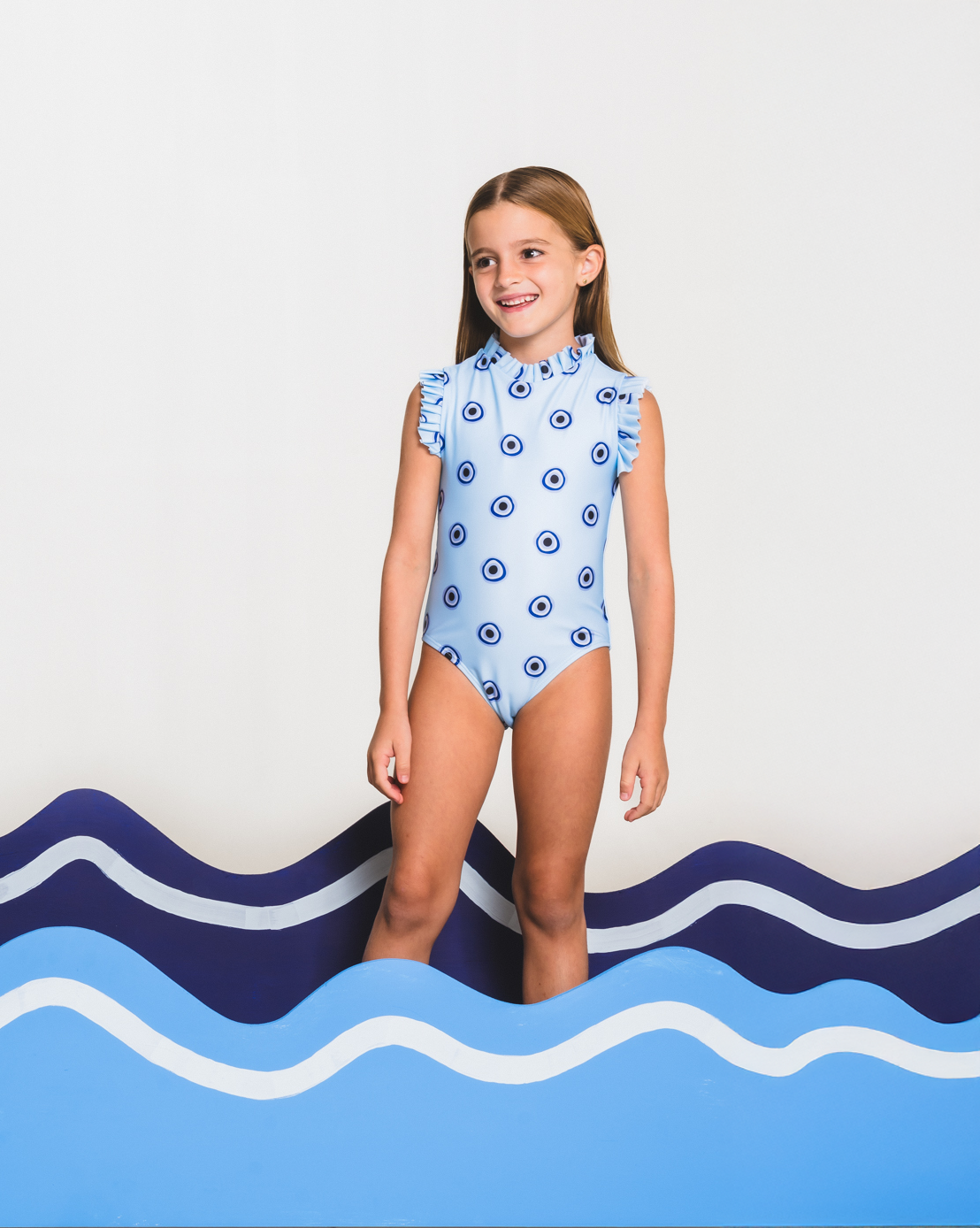 Evil Eye Blue Swimsuit Girls