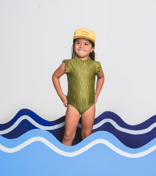 Bolt Green Swimsuit Girls