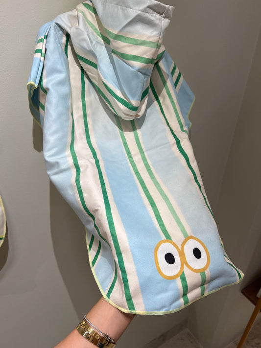 Blue Green Strokes Poncho