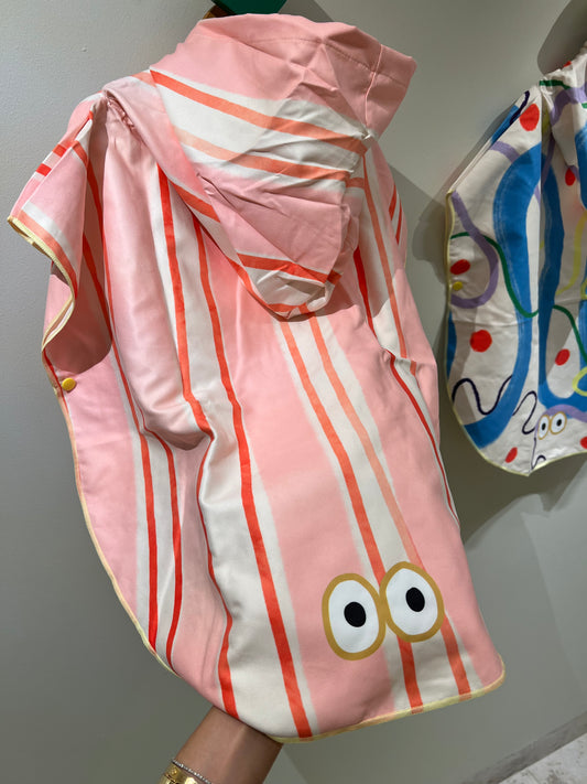 Pink Red Strokes Poncho