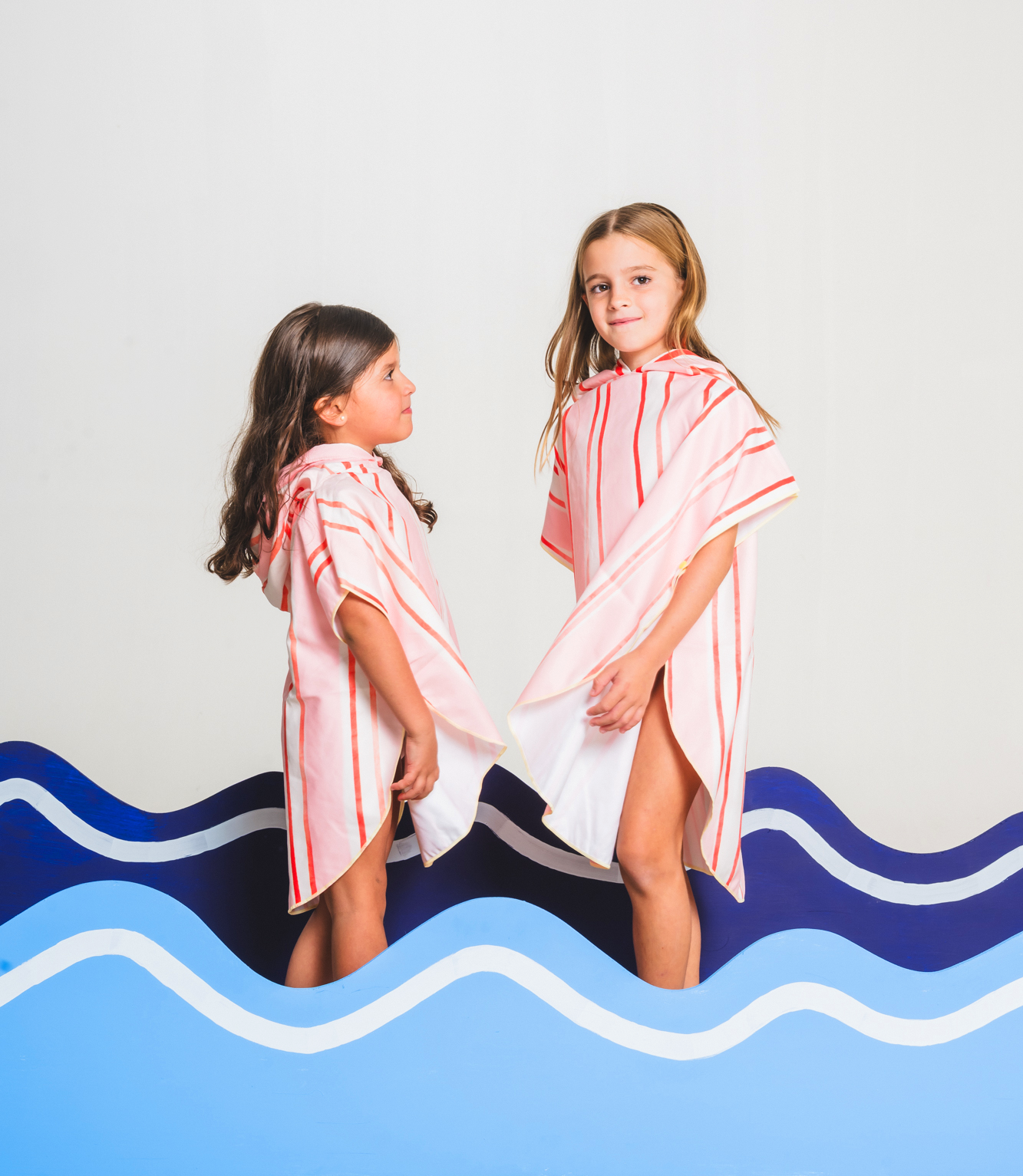 Pink Red Strokes Poncho