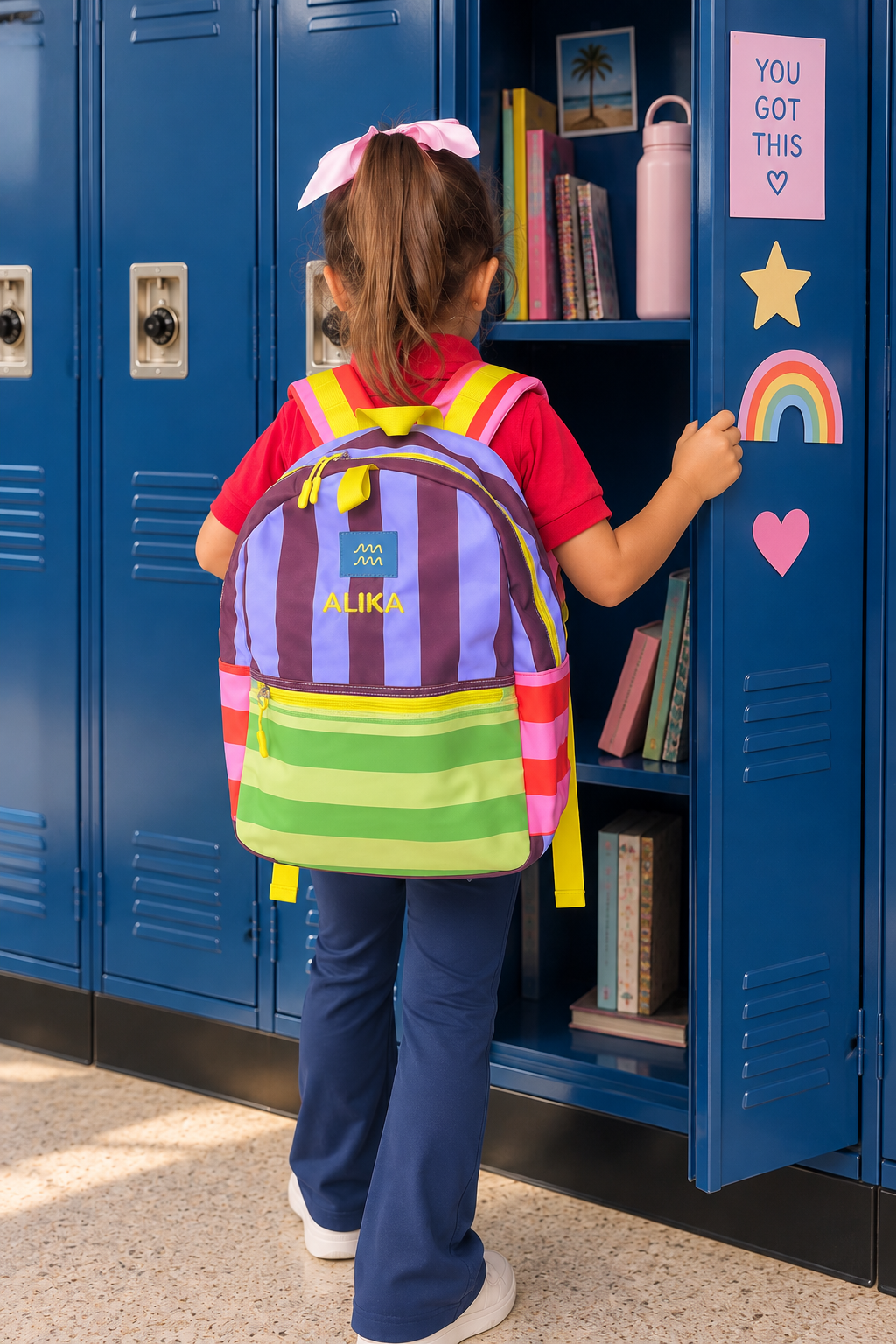 Girls Striped Backpack Set (Pre-Order)