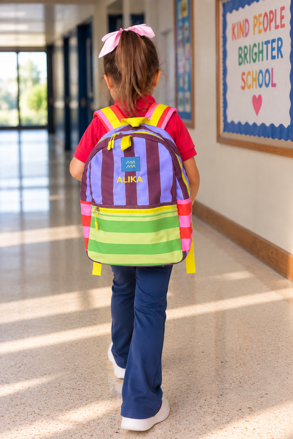 Girls Striped Backpack Set (Pre-Order)