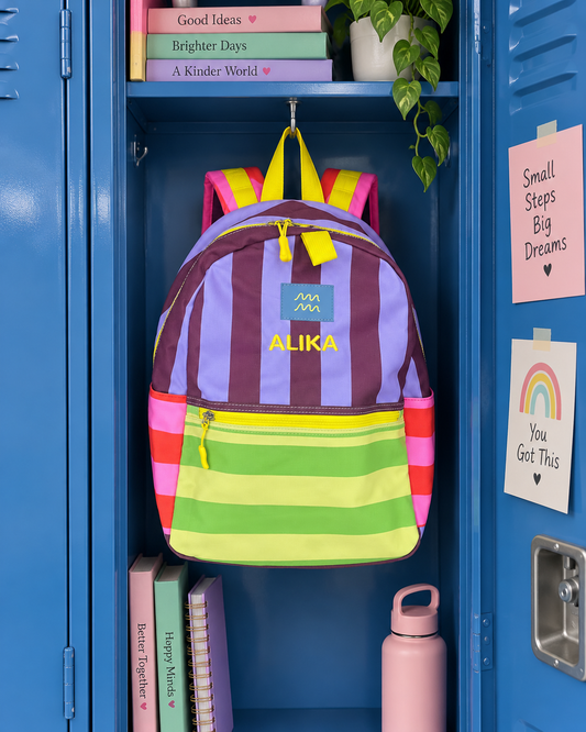Girls Striped Backpack Set (Pre-Order)