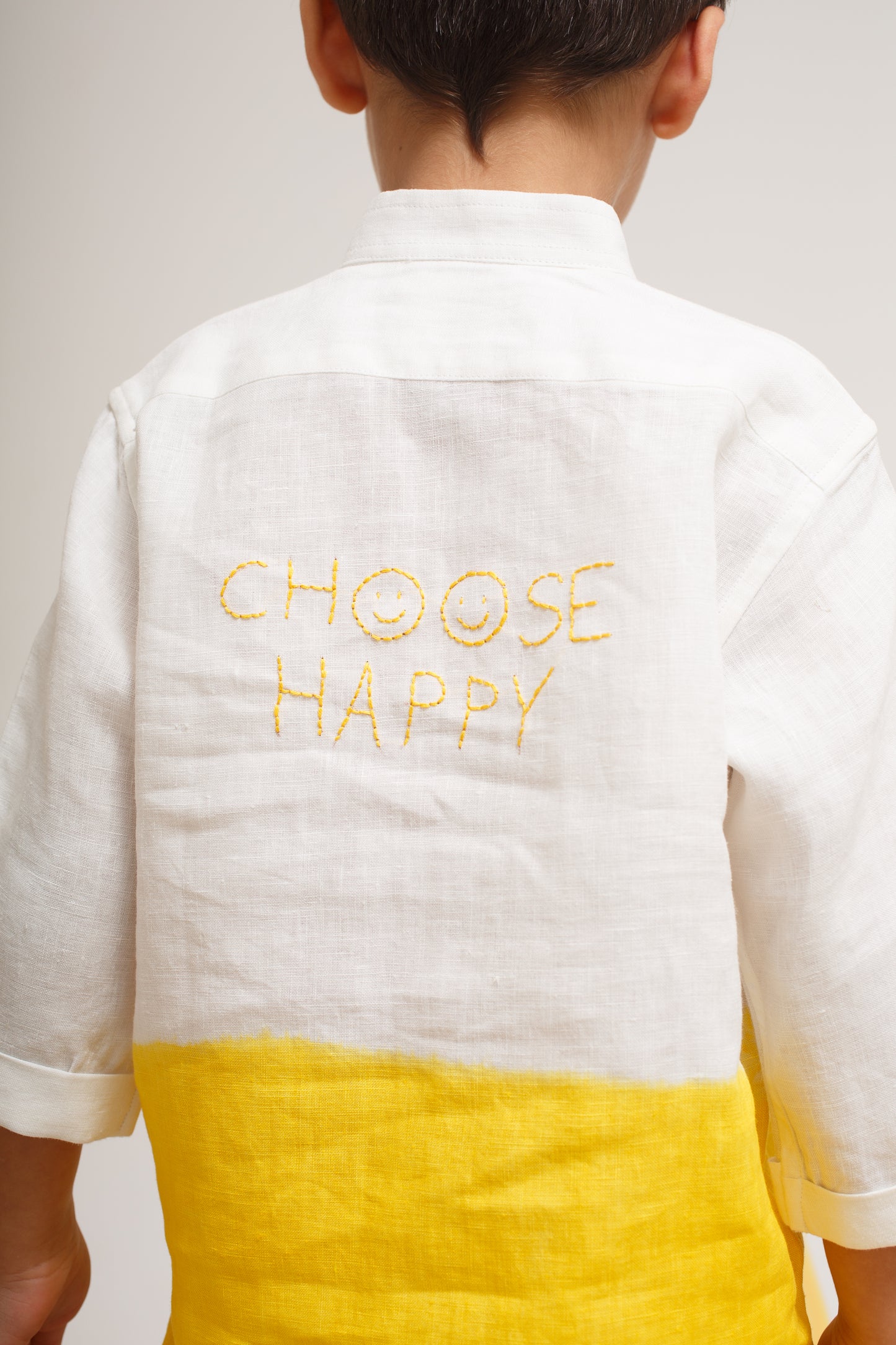 Choose Happy Yellow Linen Shirt