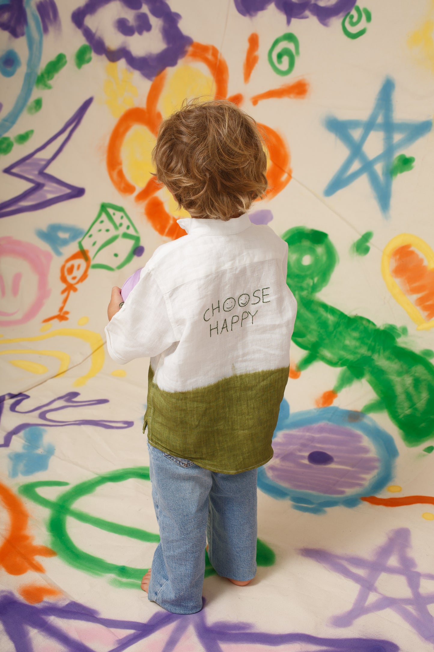 Choose Happy Green Linen Shirt