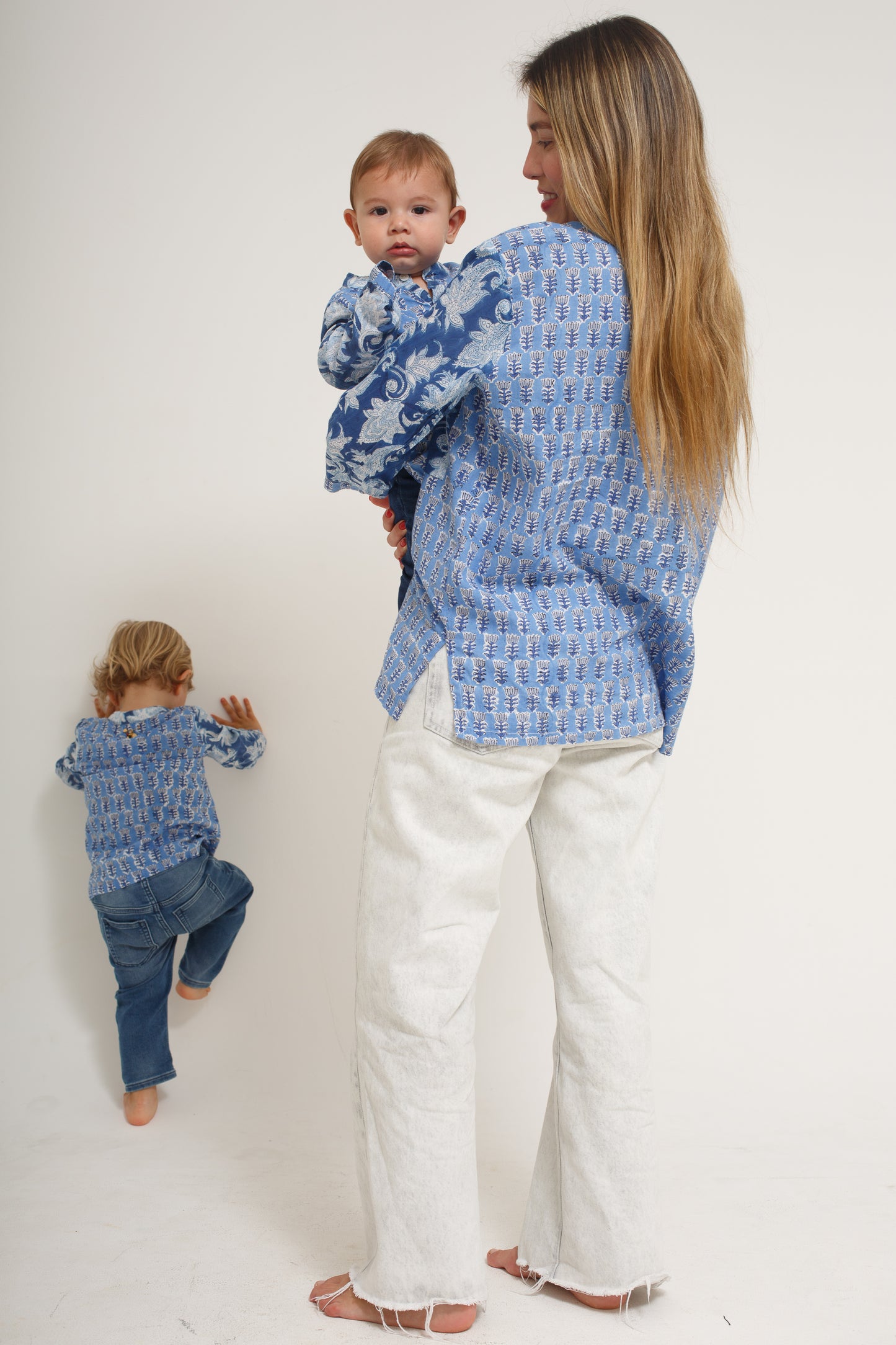 Blue on Blue Block Print Shirt