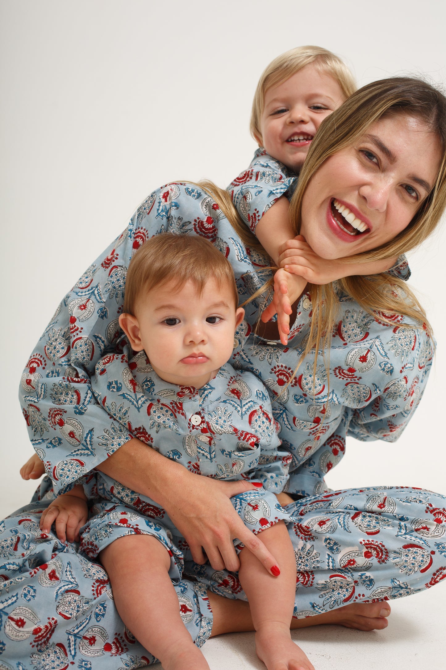 Blue and Red Pajama Set