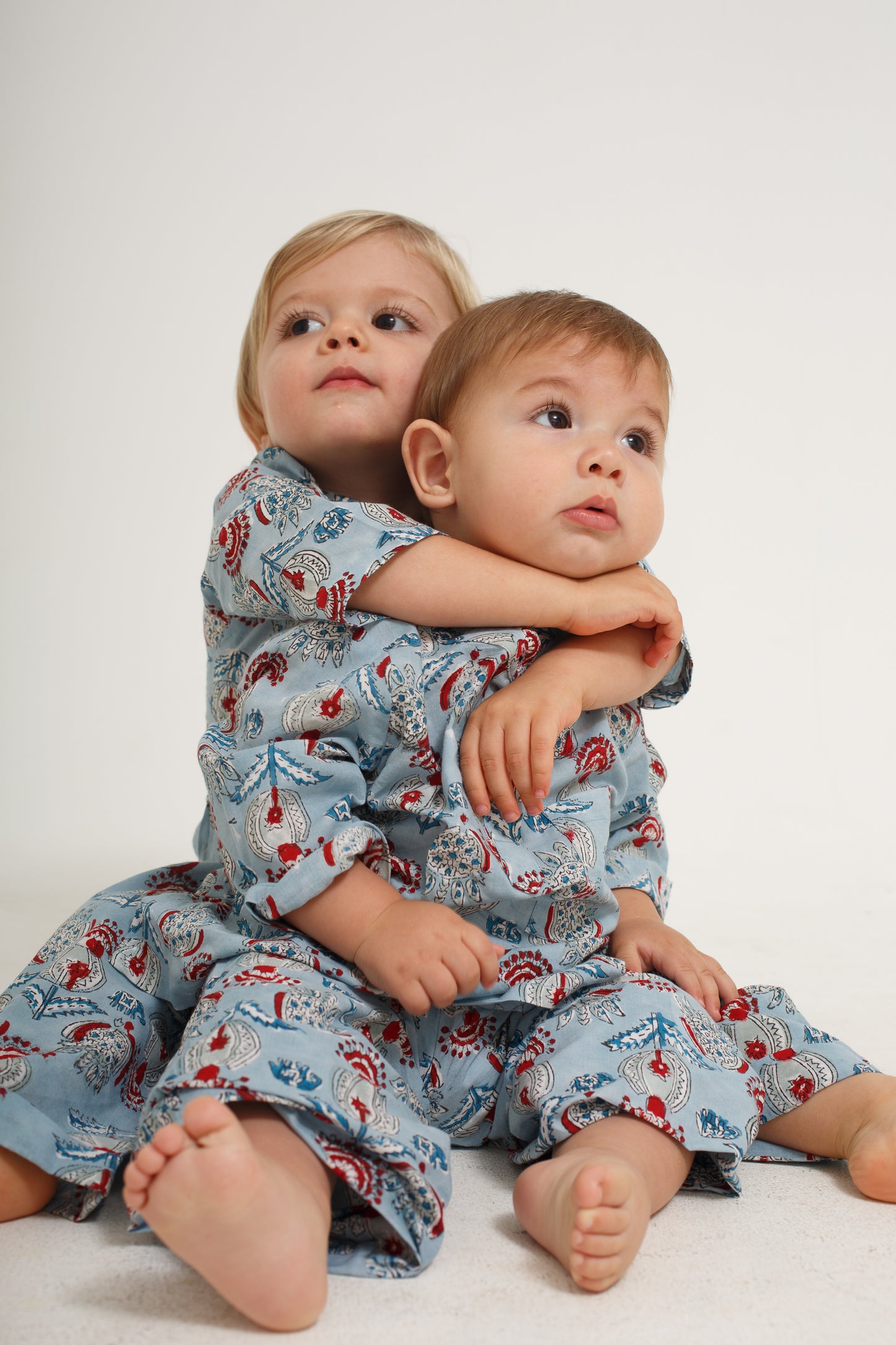 Blue and Red Pajama Set