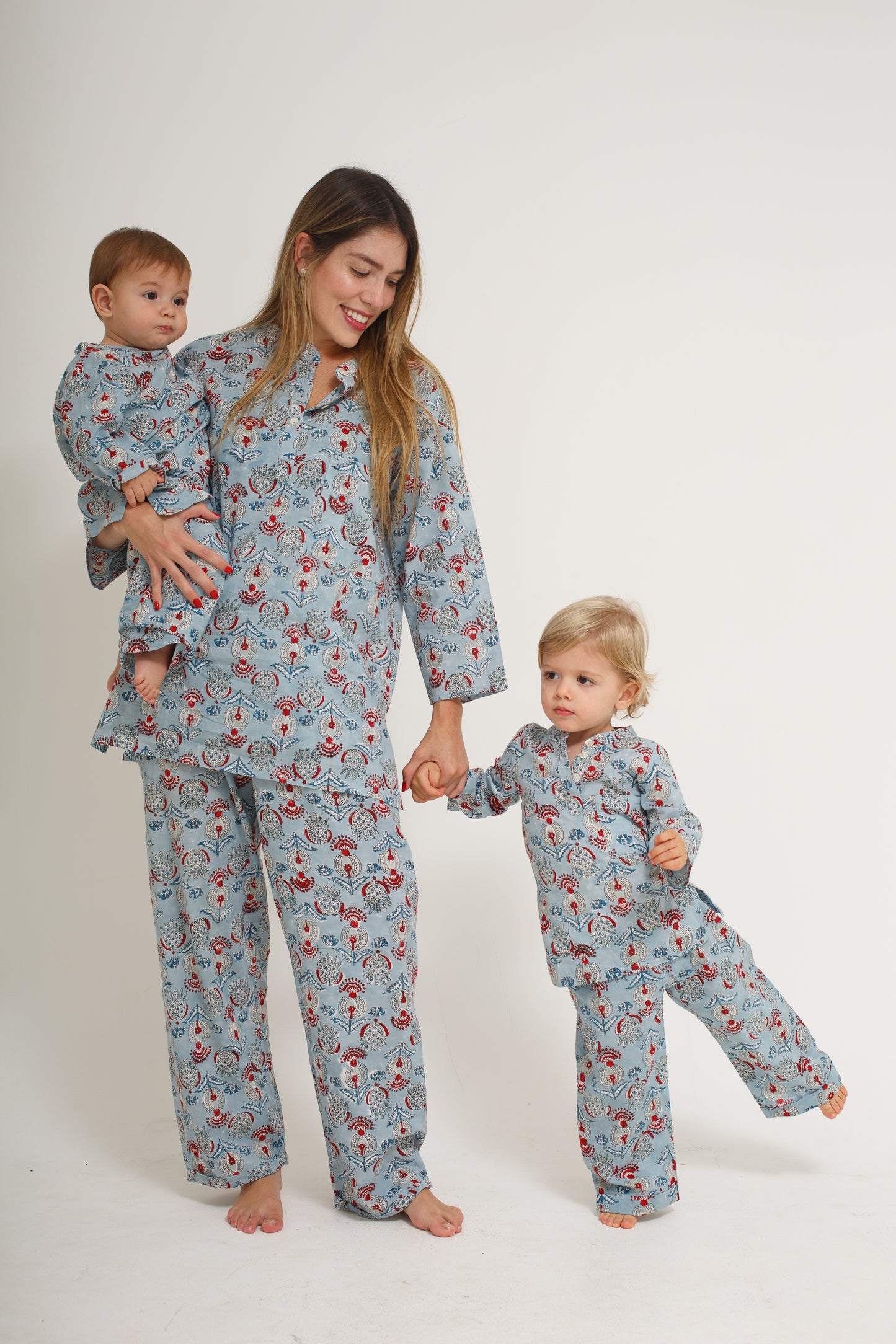 Blue and Red Pajama Set